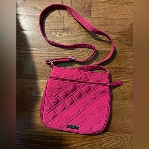 Vera Bradley pink microfiber crossbody handbag